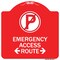 Signmission Emergency Access Route W/ Bidirectional Arrow, Red & White Aluminum Sign, 18" x 18", RW-1818-24111 A-DES-RW-1818-24111 - alternate 1